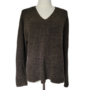 Banana Republic Wool Blend Brown Sweater Sz L Preppy Office Minimalist Neutral